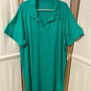 ISAAC MIZRAHI Sz 4X Green Collared Short Sleeve Polo Dress